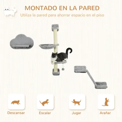 PawHut Estantes para Gato 30x30x96 cm Gris