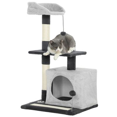 PawHut Árbol para Gato 48x40x85 cm Gris Claro y Negro