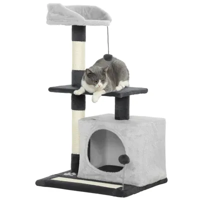 PawHut Árbol para Gato 48x40x85 cm Gris Claro y Negro