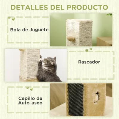 PawHut Rascador para Gato 59.5x39x79 cm Beige PawHut Rascador para Gato 59.5x39x79 cm Beige