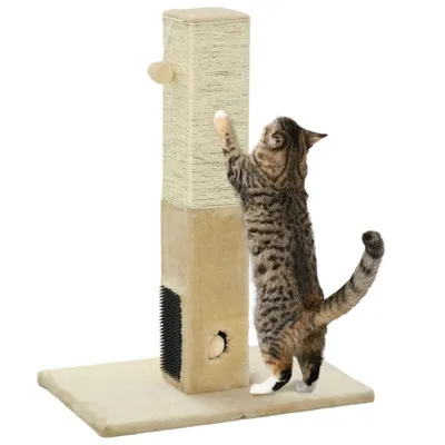 PawHut Rascador para Gato 59.5x39x79 cm Beige