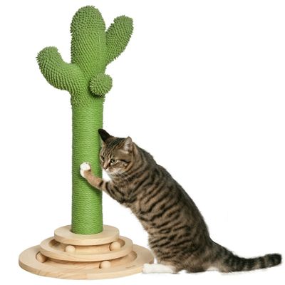 PawHut Poste Rascador para Gato 32x32x60 cm Verde