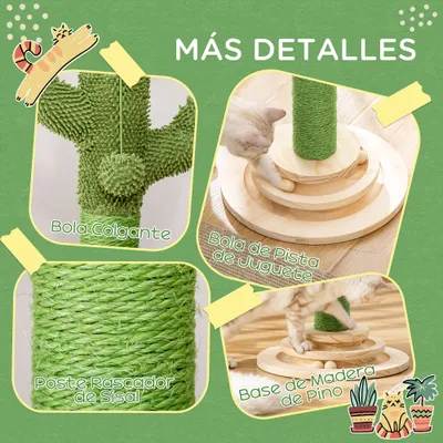 PawHut Poste Rascador para Gato 32x32x60 cm Verde PawHut Poste Rascador para Gato 32x32x60 cm Verde