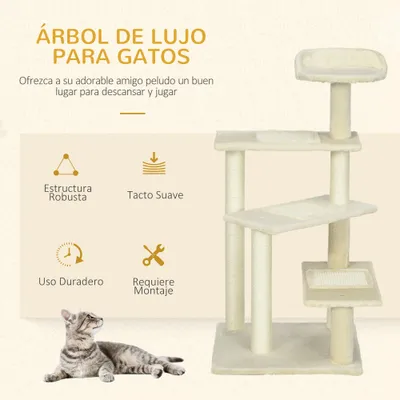 PawHut Árbol para Gato 50x50x100cm Beige PawHut Árbol para Gato 50x50x100cm Beige