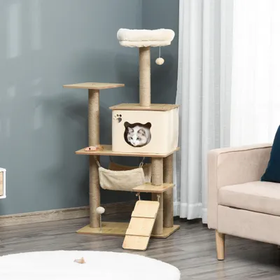 PawHut Árbol para Gato 60x40x130 cm Beige PawHut Árbol para Gato 60x40x130 cm Beige