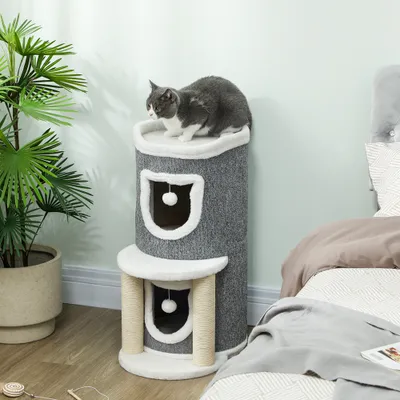 PawHut Árbol para Gato 50x36x76 cm Gris