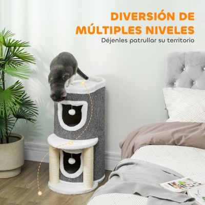 PawHut Árbol para Gato 50x36x76 cm Gris
