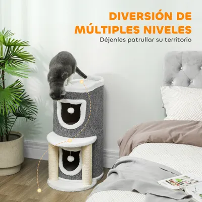 PawHut Árbol para Gato 50x36x76 cm Gris