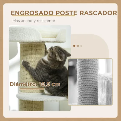 PawHut Árbol para Gato 45x45x91 cm Crema PawHut Árbol para Gato 45x45x91 cm Crema