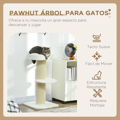 PawHut Árbol para Gato 45x45x91 cm Crema