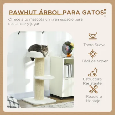 PawHut Árbol para Gato 45x45x91 cm Crema PawHut Árbol para Gato 45x45x91 cm Crema