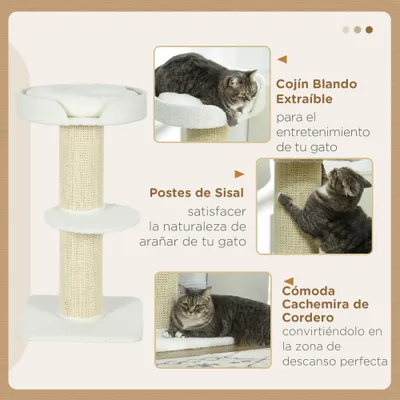PawHut Árbol para Gato 45x45x91 cm Crema PawHut Árbol para Gato 45x45x91 cm Crema