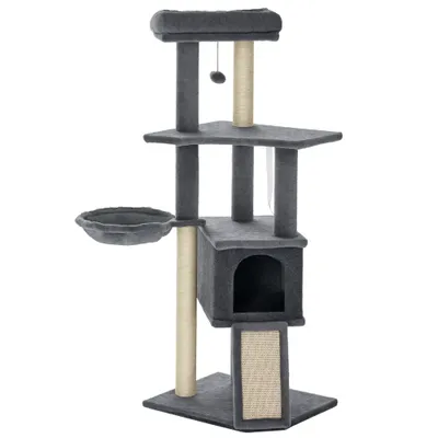 PawHut Árbol para Gato 48x40x127 cm Gris