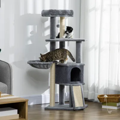 PawHut Árbol para Gato 48x40x127 cm Gris