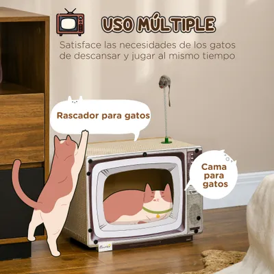 PawHut Rascador para Gato 43x23x32.5 cm Arena