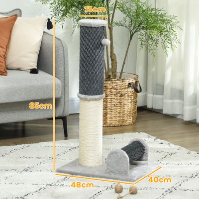 PawHut Rascador para Gato 40x48x85 cm Gris Claro