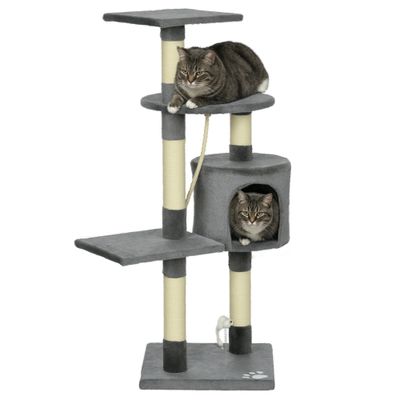 PawHut Árbol para Gato 40x40x116 cm Gris Oscuro