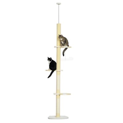 PawHut Árbol para Gato 47x34x260 cm Amarillo