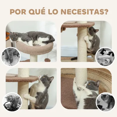 PawHut Árbol para Gato 48x40x88 cm Café PawHut Árbol para Gato 48x40x88 cm Café