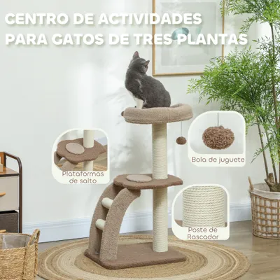 PawHut Árbol para Gato 48x40x88 cm Café PawHut Árbol para Gato 48x40x88 cm Café