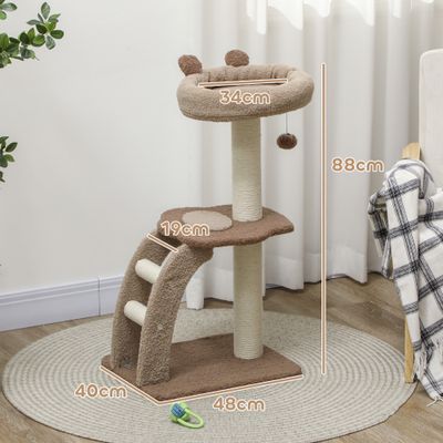 PawHut Árbol para Gato 48x40x88 cm Café