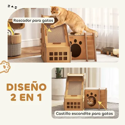 PawHut Rascador para Gato 67x66x57 cm Marrón PawHut Rascador para Gato 67x66x57 cm Marrón