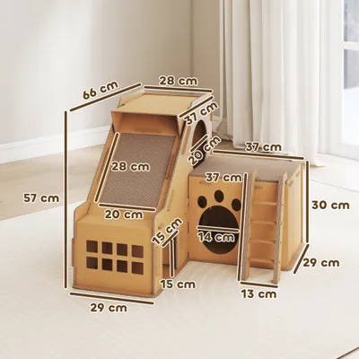 PawHut Rascador para Gato 67x66x57 cm Marrón PawHut Rascador para Gato 67x66x57 cm Marrón