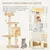 PawHut Árbol para Gato 40x40x114cm Beige