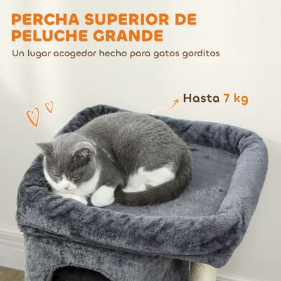 PawHut Árbol para Gato 45x40x66 cm Gris Oscuro