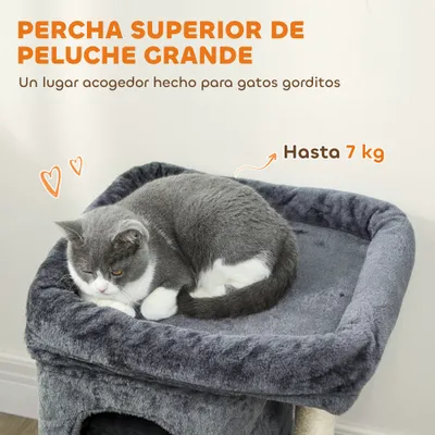 PawHut Árbol para Gato 45x40x66 cm Gris Oscuro