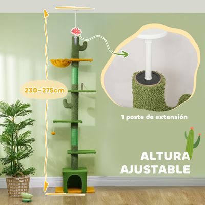 PawHut Árbol para Gato 55x34x275 cm Verde