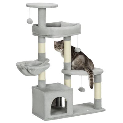 PawHut Rascador para Gato 65x30x104 cm Gris Claro