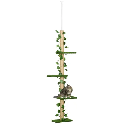 PawHut Árbol para Gato 37x21x242 cm Verde
