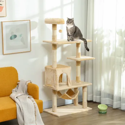 PawHut Árbol para Gato 70x40x152 cm Beige