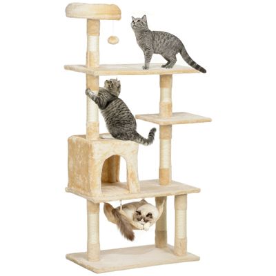 PawHut Árbol para Gato 70x40x152 cm Beige