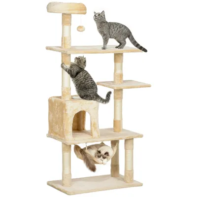 PawHut Árbol para Gato 70x40x152 cm Beige