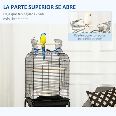 PawHut Jaula para Pájaro 46x36x130 cm Negro PawHut Jaula para Pájaro 46x36x130 cm Negro