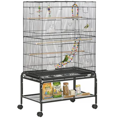 PawHut Jaula para Pájaro 79x49x133 cm Negro PawHut Jaula para Pájaro 79x49x133 cm Negro
