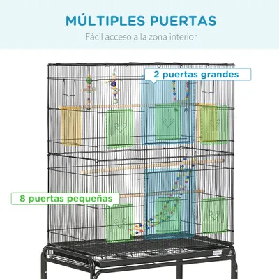 PawHut Jaula para Pájaro 79x49x133 cm Negro PawHut Jaula para Pájaro 79x49x133 cm Negro