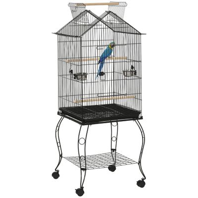 PawHut Jaula para Pájaro 50x58x145 cm Negro
