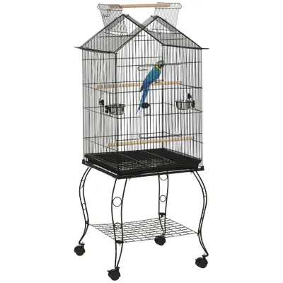 PawHut Jaula para Pájaro 50x58x145 cm Negro