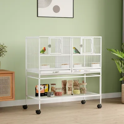 PawHut Jaula para Pájaro 95x45.5x102 cm Blanco PawHut Jaula para Pájaro 95x45.5x102 cm Blanco