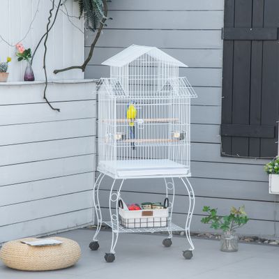 PawHut Jaula para Pájaro 50x49x137 cm Blanco