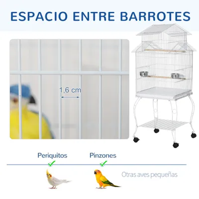 PawHut Jaula para Pájaro 50x49x137 cm Blanco PawHut Jaula para Pájaro 50x49x137 cm Blanco