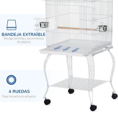 PawHut Jaula para Pájaro 50x49x137 cm Blanco