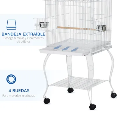 PawHut Jaula para Pájaro 50x49x137 cm Blanco PawHut Jaula para Pájaro 50x49x137 cm Blanco