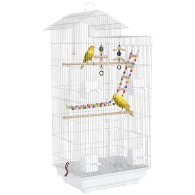 PawHut Jaula para Pájaro 46x36x100 cm Blanco PawHut Jaula para Pájaro 46x36x100 cm Blanco
