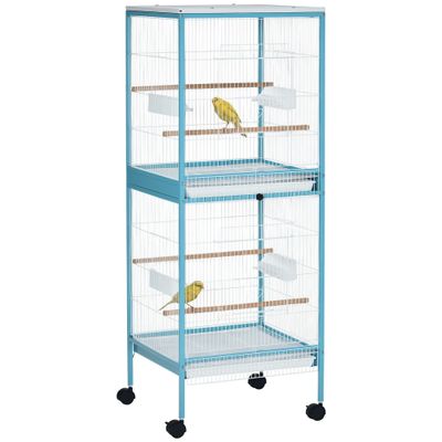 PawHut Jaula para Pájaro 51.5x50x140 cm Azul Claro