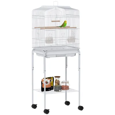 PawHut Jaula para Pájaro 46.5x36x124 cm Blanco PawHut Jaula para Pájaro 46.5x36x124 cm Blanco