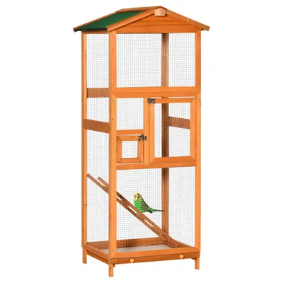 PawHut Jaula para Pájaro 68x63x165 cm Madera Natural PawHut Jaula para Pájaro 68x63x165 cm Madera Natural